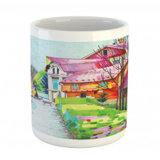 Rural Old Village Houses Mug