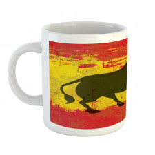 Bull Silhouette on Flag Mug