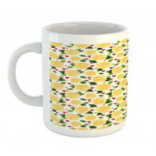 Slices Leaves and Red Hearts Mug