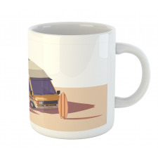 Camper Van Chairs and Surfboard Mug