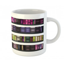 Colorful Books on Shelves Mug