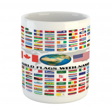 World Flags with Names Mug