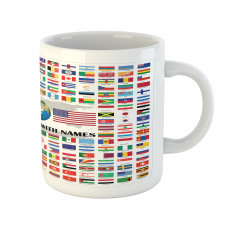 World Flags with Names Mug