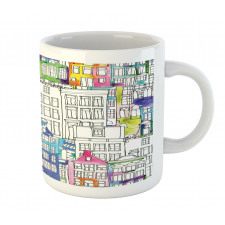 Watercolor Sketch Houses Mug