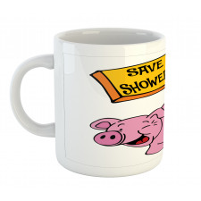 Save Time Shower Quick Piggy Mug