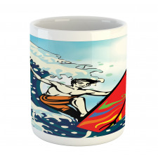 Summer Cartoon Surfing Boy Mug