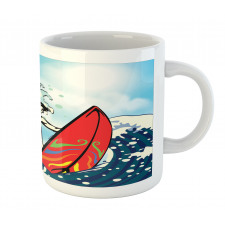 Summer Cartoon Surfing Boy Mug