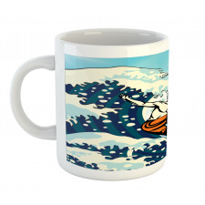 Summer Cartoon Surfing Boy Mug