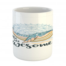 Whale Waves Pastel Mug