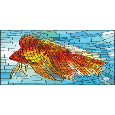 Stained Glass Mosaic Fish Art Mug