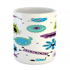 Colorful Monster Design Virus Mug