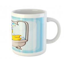 Cartoon Mascot in Bathtub Mug