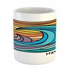 Abstract Ocean Waves Art Mug