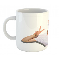 Blond Festival Girl Posing Mug