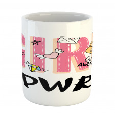 Girl Power with Hearts Mug