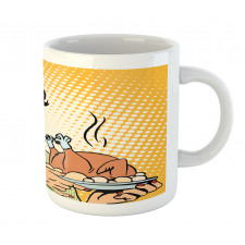 Woman with Cooked Chicken Mug