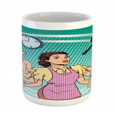 Pop Art Busy Woman Housework Mug