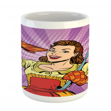 Retro Housewife Cooking Dinner Mug