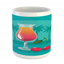 Cherry Cocktail Blue Mug