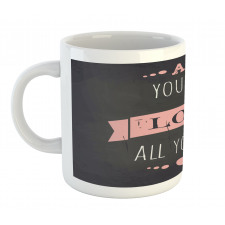 Drawn Letters Chalkboard Mug