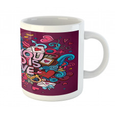 Colorful Cartoon Doodle Art Mug