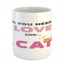 Retro Letters Kitten Mug