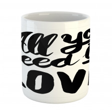 Romantic Hearts Calligraphic Mug