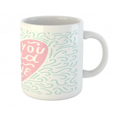 Pink Heart Shapes Doodles Mug