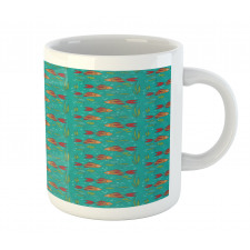 Hand-drawn Fishes Plants Mug