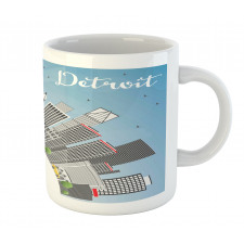 Detroit USA Skyline Art Mug