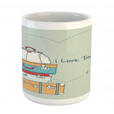 Flying Paper Plane Words Mug