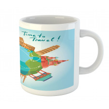 World Landmarks Around Globe Mug