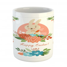 Pastel Bunny Flowers Cartoon Mug