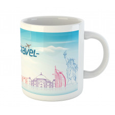 I Love to Travel Words Sky Mug