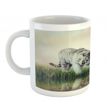 Albino Tiger Near a River Mug