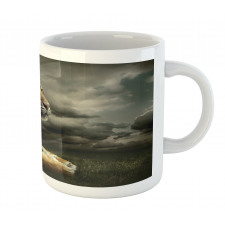 Jungle African Cat Clouds Mug