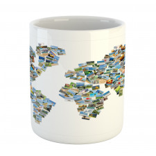 Photos Placed as World Map Mug