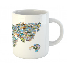 Photos Placed as World Map Mug