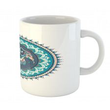 Vivid Glazed Tile Elephant Mug