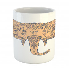 Floral Elephant Head Front Mug