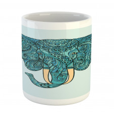 Elephant Head Motif Pattern Mug