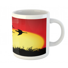 Skein of Geese Migrate Sunset Mug