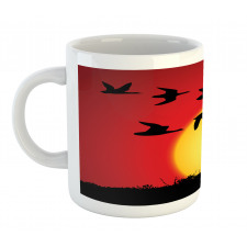 Skein of Geese Migrate Sunset Mug