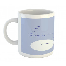 Abstract Team of Geese Moon Mug