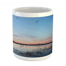 Geese Flying Across Wild Lake Mug