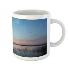 Geese Flying Across Wild Lake Mug