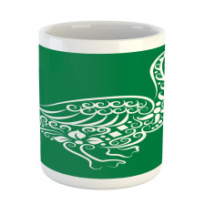 Calligraphic Oriental Floral Mug