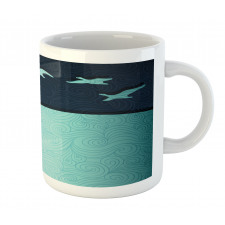 Abstract Birds Curl Ornament Mug