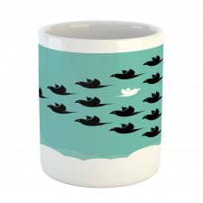 Bird Silhouettes over Clouds Mug