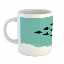 Bird Silhouettes over Clouds Mug